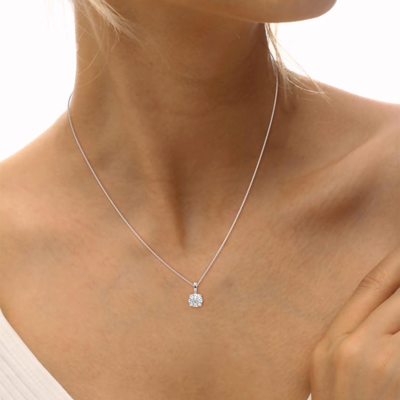 RAIRA Jewellery Silver Plated Round Cubic Zirconia Fashion Pendant Necklace For Women & Girls