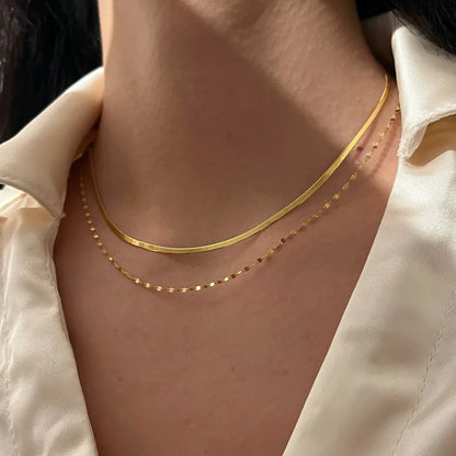 RAIRA Gold Necklace for Women, 14k Gold Plated Choker Dainty Layered Necklaces, Silver Necklace for Women 14k White Gold Plated Dainty Layered Necklaces