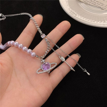 RAIRA adjustable length Purple Planet Necklaces for Women Fashion French Necklace
Alloy Choker For Women & Girl's