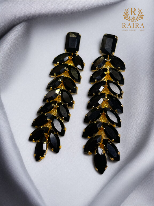 RAIRA Black Leaf Pattern Bauble Statement Earrings for Women and GirlsAbout this item Versatile Desi