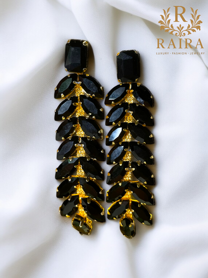 RAIRA Black Leaf Pattern Bauble Statement Earrings for Women and GirlsAbout this item Versatile Desi