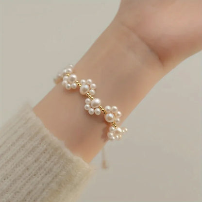 RAIRA Elegant Pearl Imitation Pearl Bracelets, Heart Woven Pearl Bracelet, Send ~ Hand String Hand Decoration Girlfriends