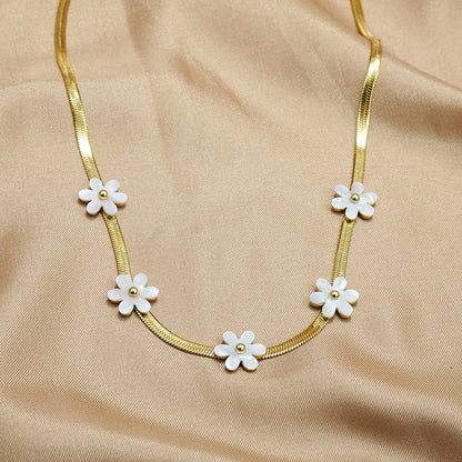 RAIRA  Gold Plated Flower Chain Stainless Steel Tarnish Free Necklace